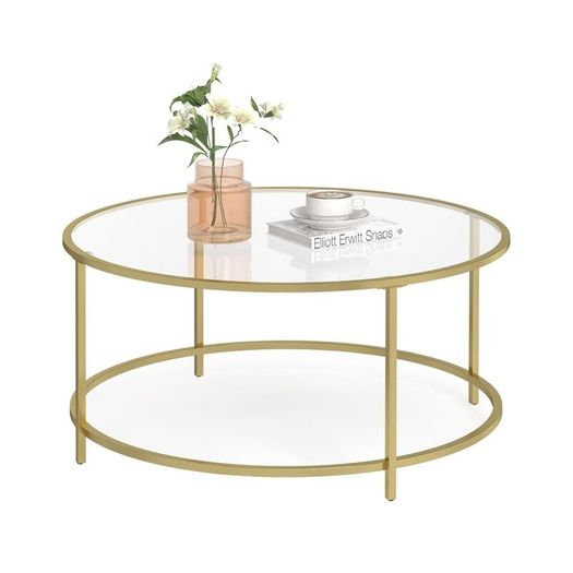 Stylish glass round coffee table - FREE P&P