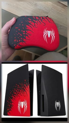 Spiderman style PS5 Disc editon plates covers Spiderman controller case