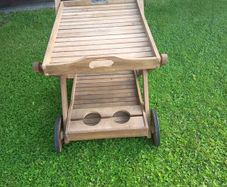 Wooden garden drinks trolley with removable tray