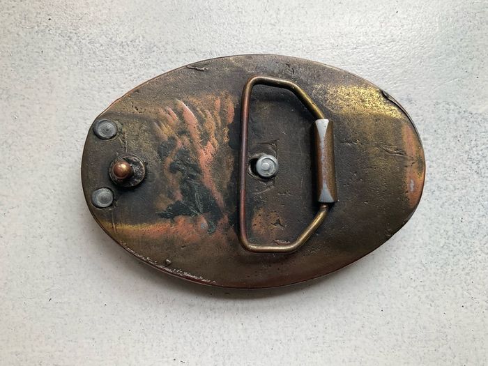 Rare Vintage 80s Country & Western Buckle belt with rotating spur's rowel