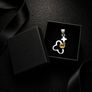 Vintage 925 Sterling Silver & Citrine Butterfly Pendant Image 2