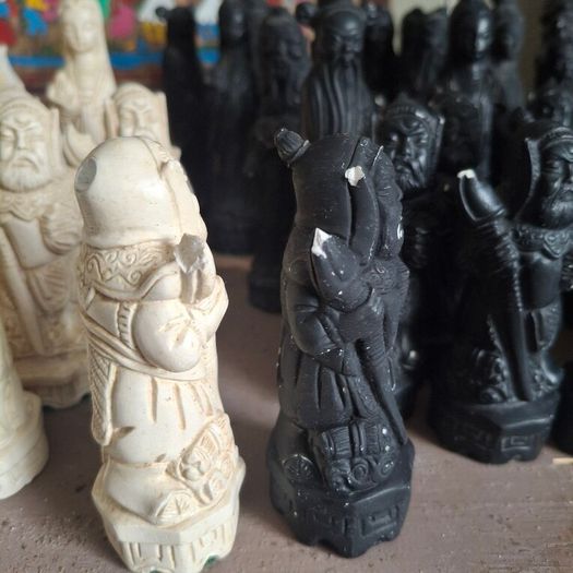 Vintage Chinese Figural Chess Pieces