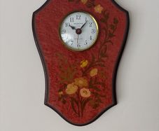 Vintage Made in Italy Wall Clock - Valentina Sorrento Ware - Swiss Quartz - Floral Marquetry