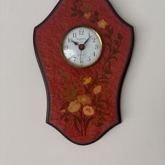 Vintage Made in Italy Wall Clock - Valentina Sorrento Ware - Swiss Quartz - Floral Marquetry