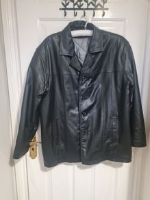 Leather coat jacket XXL