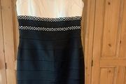 Jax black and ivory bodycon satin dress