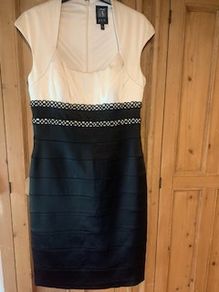 Jax black and ivory bodycon satin dress