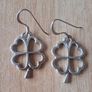 Silver 925 lucky four leaf clover hook earrings Image 2