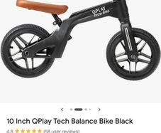 10 Inch QPlay Tech Balance Bike Black