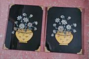Art deco pair of foil art bouquets