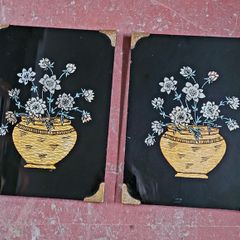 Art deco pair of foil art bouquets