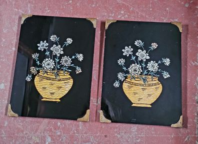 Art deco pair of foil art bouquets