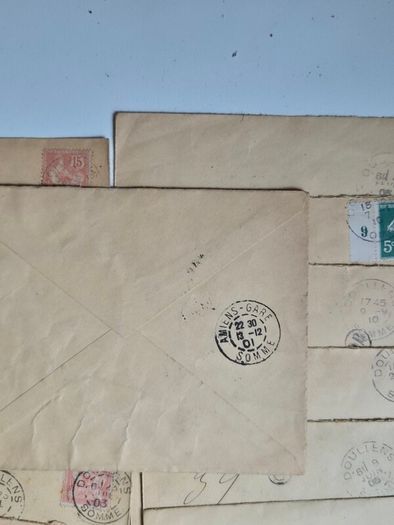 Antique Collection: 10 Vintage French Handwritten Letters Envelopes 1901-1910 Beautiful Calligraphy Paris Hotel History Ephemera Lot