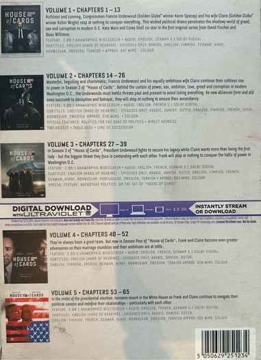 House of Cards Seasons 1-5 DVD Boxset