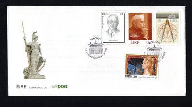 1989 Ireland Anniversaries Commemorative Stamps First Day Cover (FDC) with Cork Pictorial Cancel. Note normal cancel for FDC is Dublin so other locations would be less common.