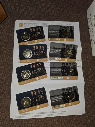 8X 2 euro coin U2 50th Anniversary 2026 BU quality in coincard