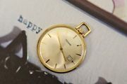 Vintage Mechanical Wind up Pocket Watch Gold Plated 1960s