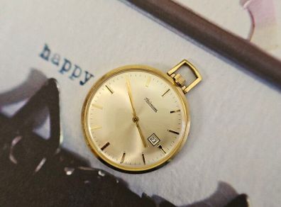 Vintage Mechanical Wind up Pocket Watch Gold Plated 1960s
