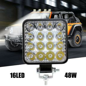 48W 12V 16LED Work Light Spot Beam Bar Car ATV Off-Road Driving Fog Lamps Van Truck Tractor Quad