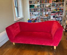 Red 'wave' 3-seater sofa from The Sofa Factory