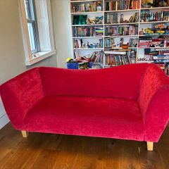 Red 'wave' 3-seater sofa from The Sofa Factory