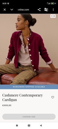 100% cashmere cardigan by the Scottish brand Brora