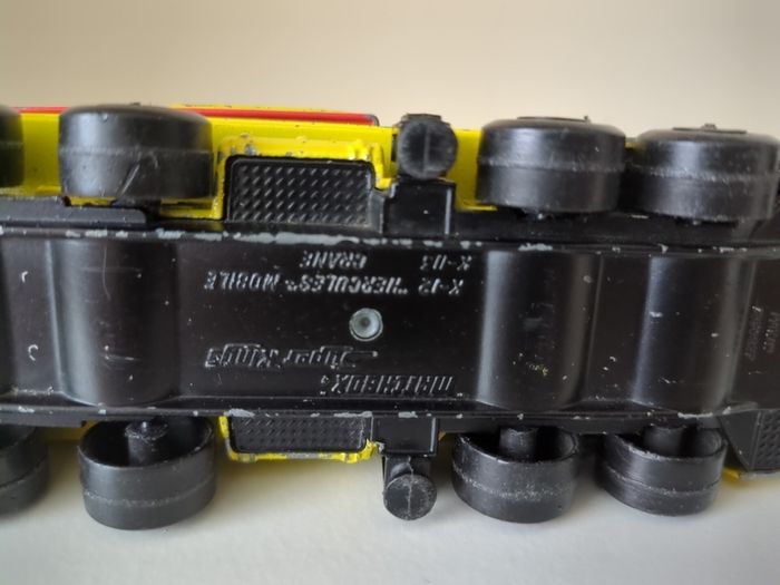 RARE BLACK BASE Matchbox Super Kings K-12 Hercules Mobile Crane - 1974 Lesney