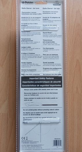 Polder Instant Read Thermometer with Torch - New