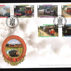2010 Isle of Man Railways and Tramways Commemorative Stamps First Day Cover (FDC)