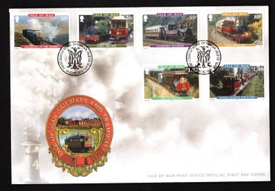 2010 Isle of Man Railways and Tramways Commemorative Stamps First Day Cover (FDC)