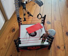 wwe smack down ring and two wrestlers