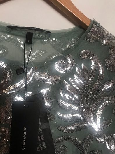 Vero Moda Occasion Silver Sequin Top size 10 New with tags
