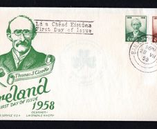 1958 Ireland Centenary of the Birth of Tomas (Tom) Clarke (Patriot) illustrated Commemorative Stamps First Day Staehle Cover (FDC) with Baile Atha Cliath (Dublin) cancel