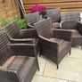 Garden Top glass table and x6 wicker chairs Image 7