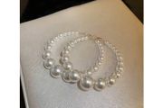 Beautiful Pearl Hoops