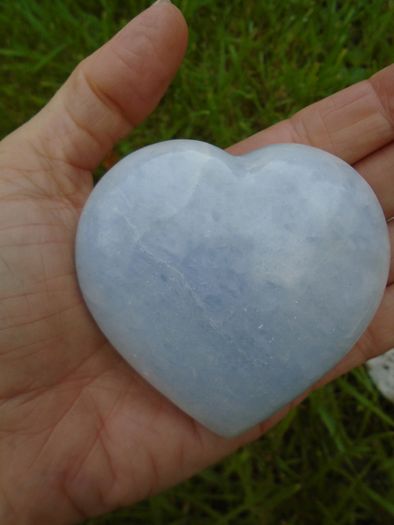 Large Angelite heart,Crystals,Gemstones,