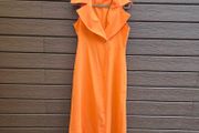 Stunning Orange Sleeveless Blazer Trench Midi Dress, size 14
