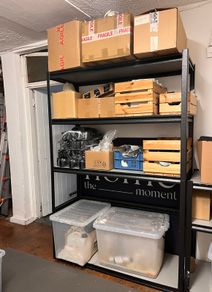 10 Large Industrial Shelving Units Grey Steel & Wood