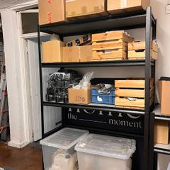 10 Large Industrial Shelving Units Grey Steel & Wood