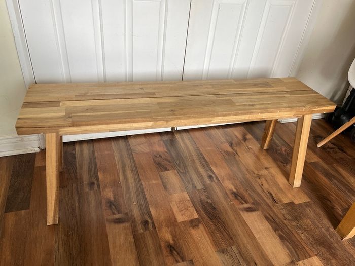wooden bench from Ikea