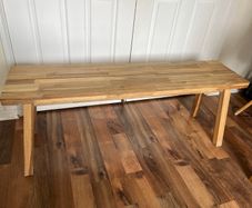 wooden bench from Ikea