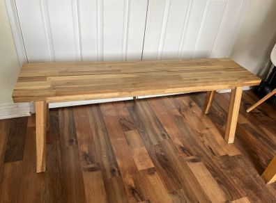wooden bench from Ikea