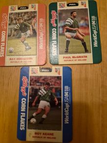 Republic of Ireland Kelloggs USA 94 Player Cards, Roy Keane,  Paul McGrath, Ray Houghton