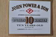 Vintage  John Power &amp; Son 10 years old Dublin whiskey label No1