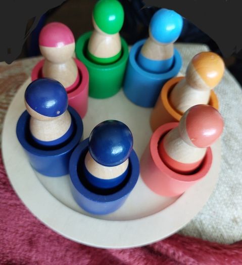 Wooden Toy Peg dolls (1507)(A3) mr 3
