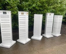 Spinning Display Stands - Shop Slat Wall White Stands