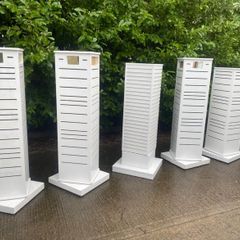 Spinning Display Stands - Shop Slat Wall White Stands