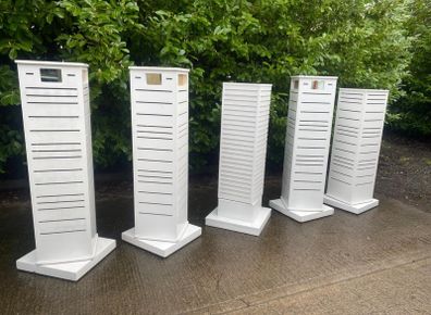 Spinning Display Stands - Shop Slat Wall White Stands