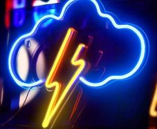 Neon Sign, Acrylic Cloud Lightning Led Neon Light Wall Light Led Wall Decor, Battery or USB Powered Light Up Acrylic Neon Sign for Bedroom, Kids Room, Bar, Party, Christmas (FREE SHIPPING)