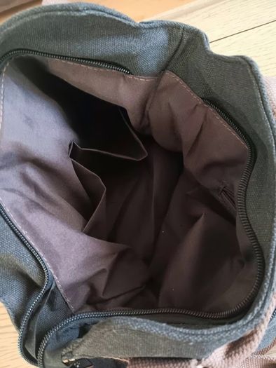 Canvas Black-and-Brown Crossbody Bag
